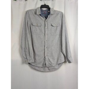 Woolrich Flannel Shirt Mens Medium Gray Excellent Long Sleeve Cotton Button Down